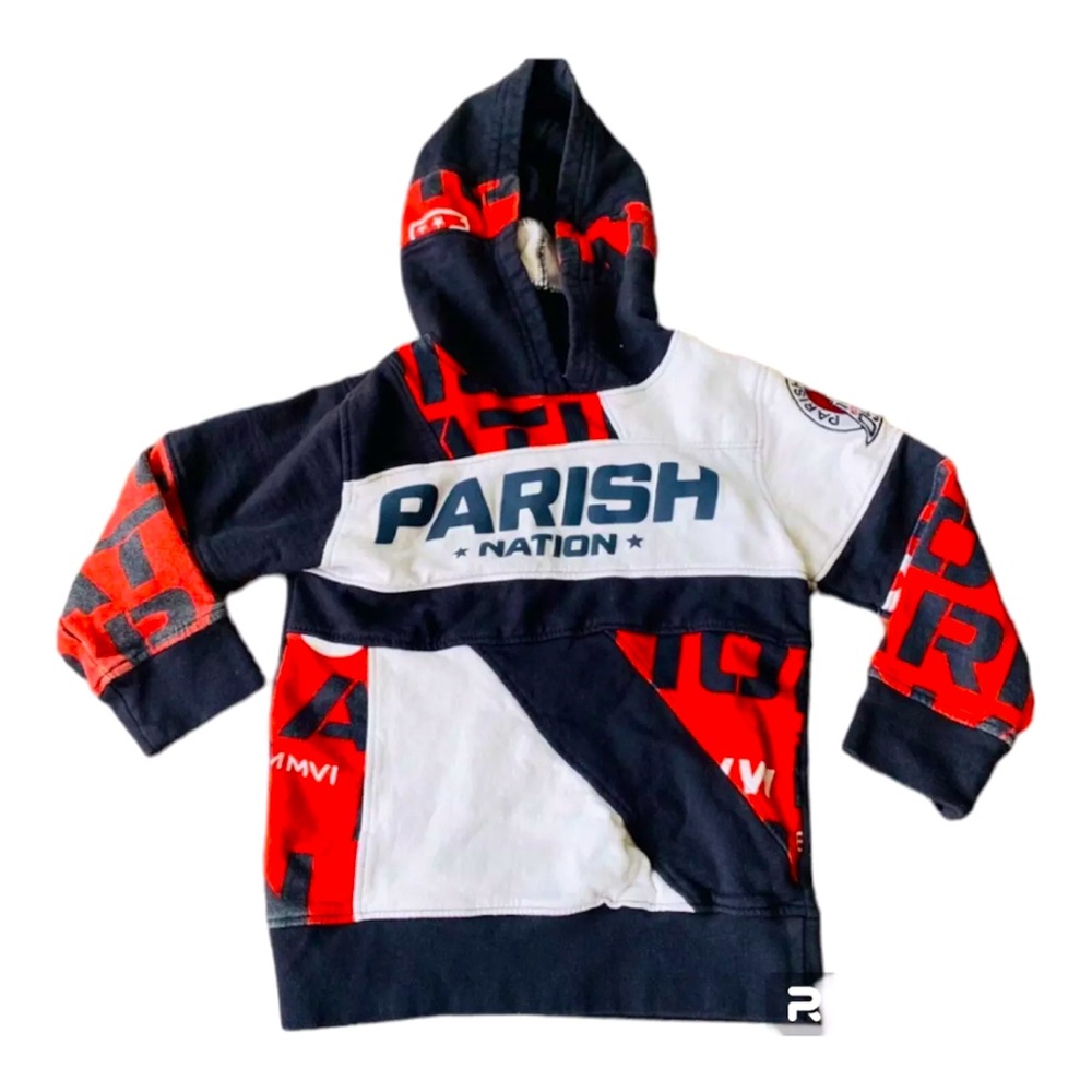 2T Toddler Boys Hooded Sweatshirt By Parish Nation, Red White Blue